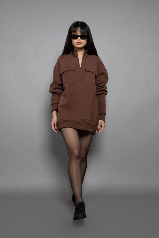 ORGANIC BLENDED HIGH-NECK PULLOVER