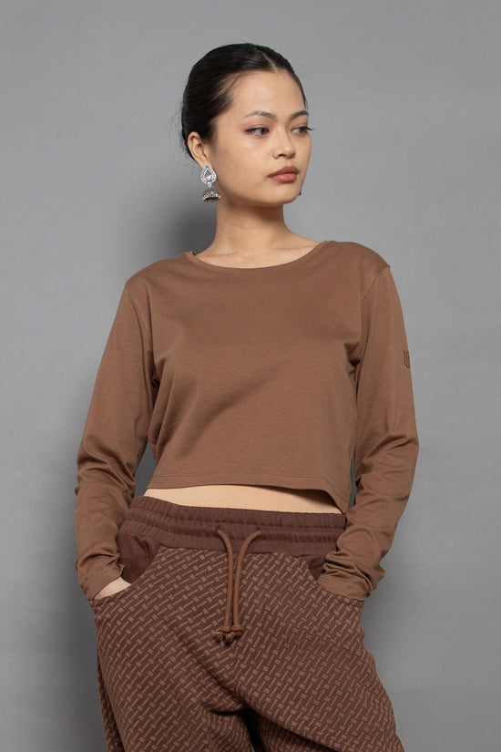 Supima Cotton Long Sleeve Cropped Tee